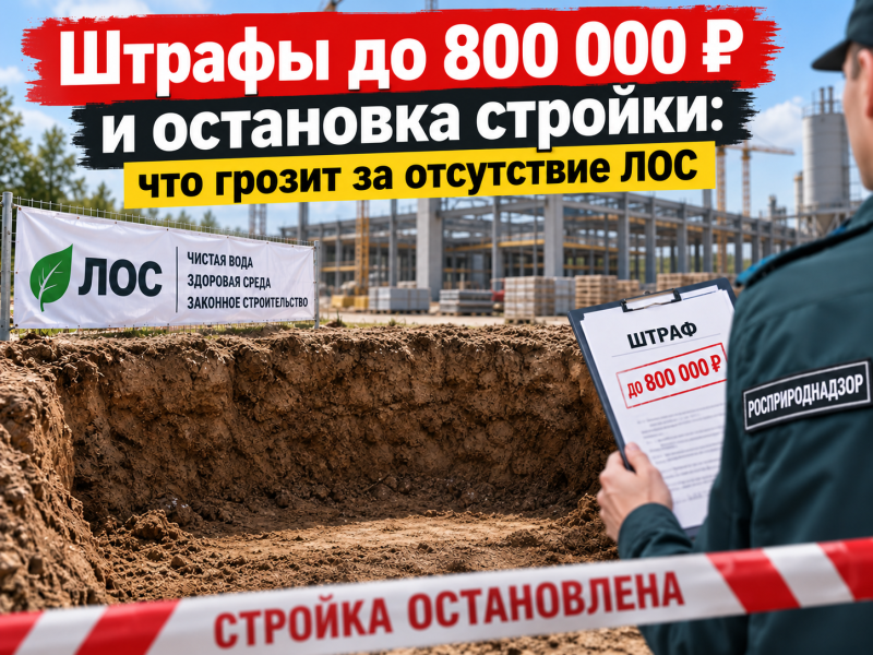 Штрафы до 800 000 ₽ и остановка стройки: что грозит за отсутствие ЛОС.